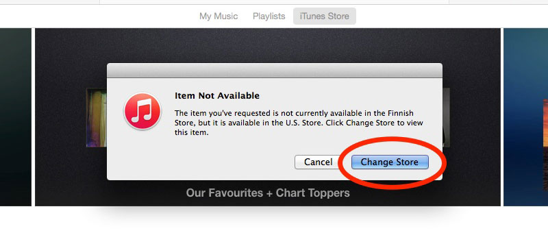 Change to U.S iTunes Store