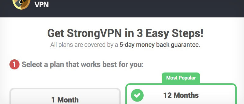 StrongVPN Service Packages