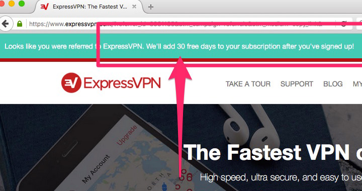 Referred to ExpressVPN 30 Free Days
