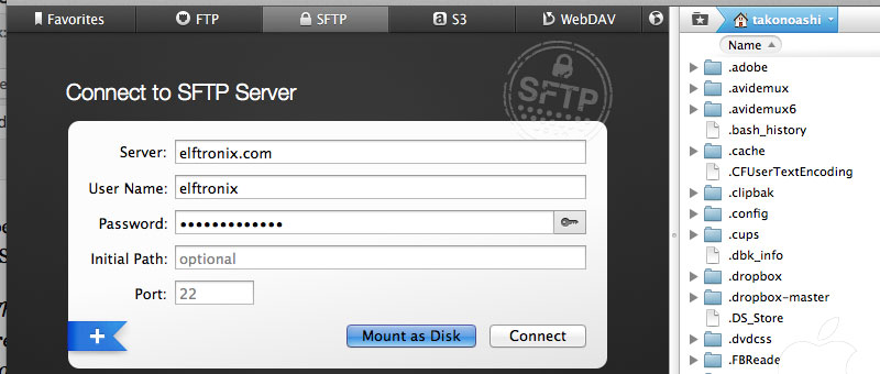 Transmission Connect to SFTP FTP Server Mount as Disk