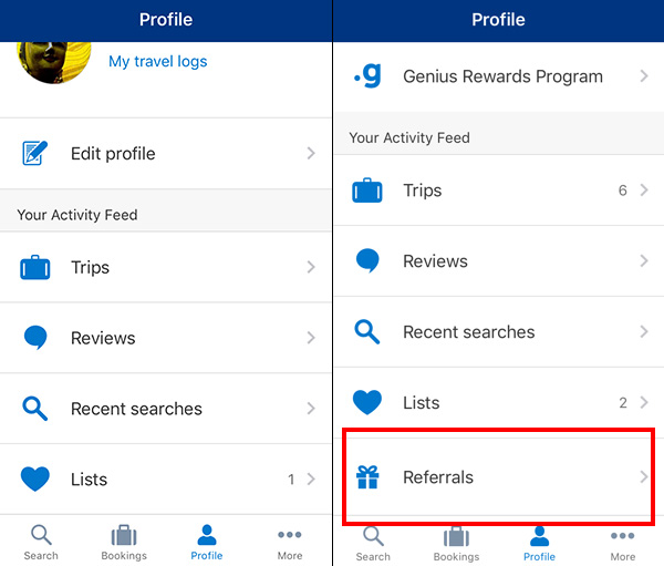 Booking.com App Referrals
