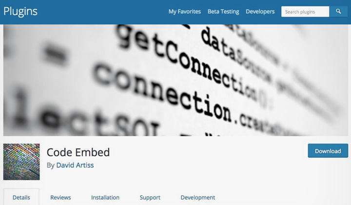 Code Embed WordPress Plugin