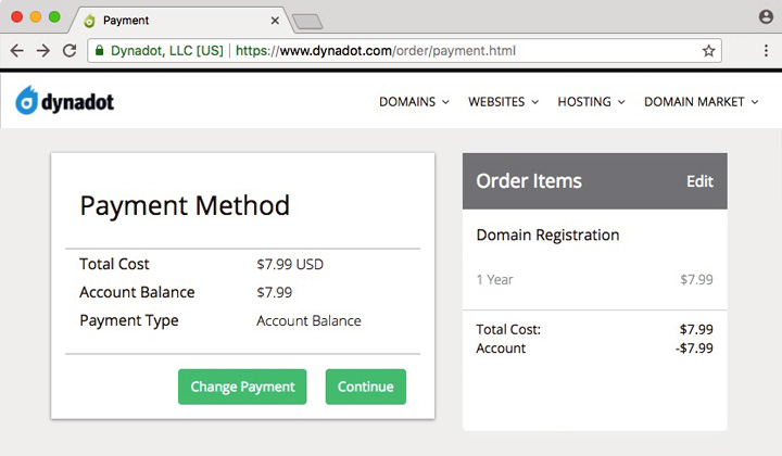 Dynadot Domain Payment