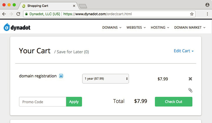 Dynadot Your Cart