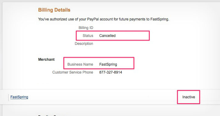 FastSpring Billing Details