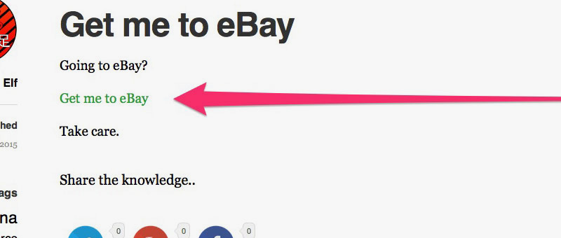 Get me to eBay WordPress Page