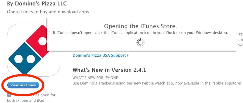 Opening the iTunes Store