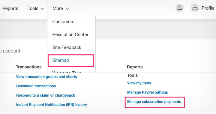 PayPal Manage Subscription Payments