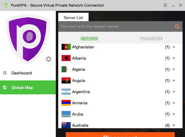 PureVPN Server List