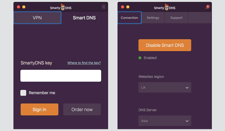 SmartyDNS Enable Smart DNS App