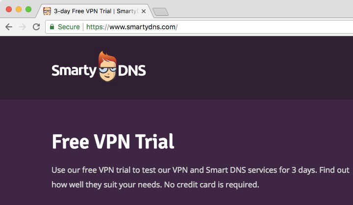 SmartyDNS Free VPN Trial