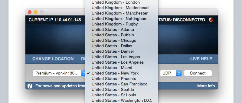 VPN Server Selection: United States - United Kingdom