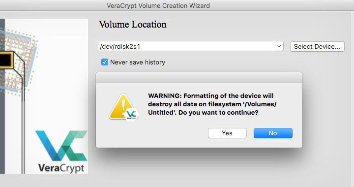 VeraCrypt Warning