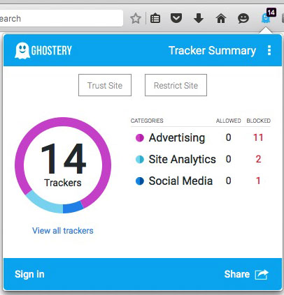 Weebly.com Ghostery