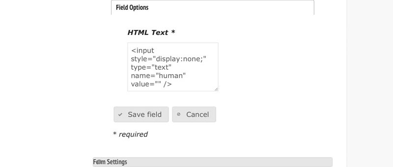 Form input type text