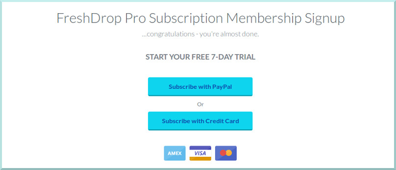 Freshdrop Pro Subscription Membership Signup