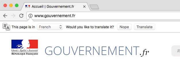 Google Chrome This Page is in French