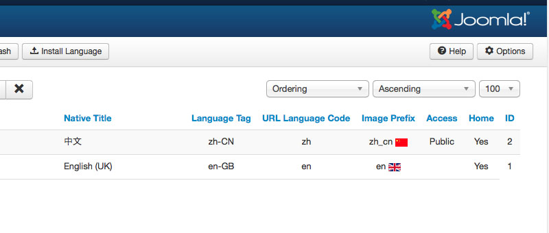 Joomla 3 English Chinese Content Language